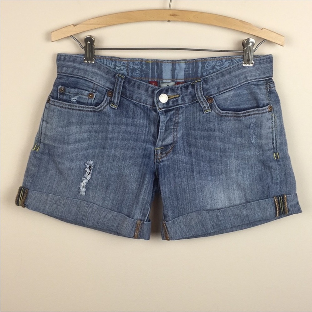 Lucky Brand - Flower Child Distressed Jean Shorts